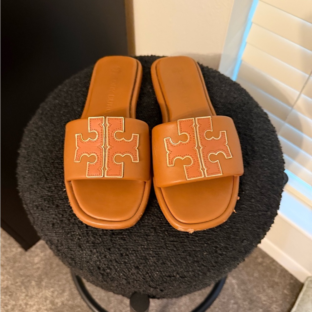Tory Burch Brown Slide Sandals